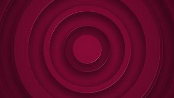 Trendy magenta metallic extruded circles background. Gently moving dark red polished metal concentric circles. This abstract minimalist technology background is full HD and a seamless loop. video