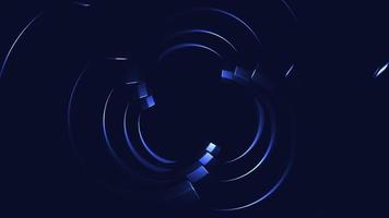 abstrato Sombrio azul metálico fractal espiral movimento fundo animação. isto moderno Sombrio minimalista tecnologia fundo é cheio hd e uma desatado laço. video