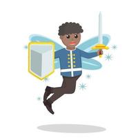 Male Fairy african Royal Guard design character on white background vector