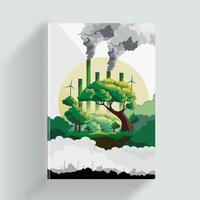 Eco Friendly And Industry Environment Background of Cover, Diary, Template Design. vector