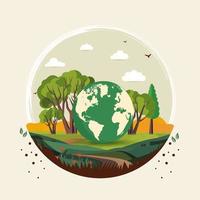 circular forma naturaleza paisaje antecedentes y tierra globo ilustración. vector