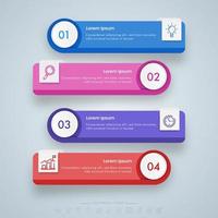 Colorful Business Infographics Labels or Tabs Template With Thin Line Icons And 4 Options. vector