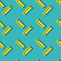 Seamless Pattern Of Crosshatched Or Graphic Rectangles Background In Blue And Yellow Color. vector