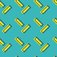 Seamless Pattern Of Crosshatched Or Graphic Rectangles Background In Blue And Yellow Color. vector