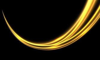 Abstract gold light speed curve motion on black design modern futuristic technology background vector