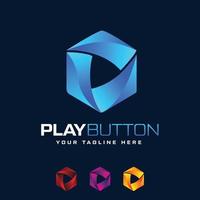 Tech Play Button Logo Design vector