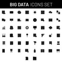 Set of Big Data Icon in B W Color. vector