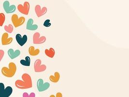 Colorful Heart Shapes Decorated Background And Space For Text Or Message. vector