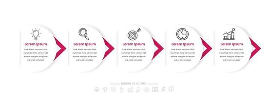 infografía cronograma PowerPoint modelo con negocio íconos y 5 5 opciones o pasos. vector