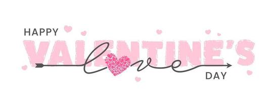 Happy Valentine's Day Font Background With LOVE Word. vector