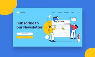 Subscribe To Our Newsletter Hero Banner or Landing Page Design For Advertising. vector