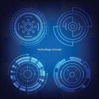 technology concept. HUD Circle User interface on blue background. circle elements for data infographics. set of sci fi modern user interface elements. vector