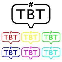 Throwback Thursday hashtag icon vector set. abbreviation illustration sign collection.