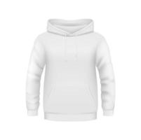 Hoodie, white sweatshirt 3d vector clothes mockup