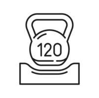 Maximum weight limit up to 120 kg glyph icon vector