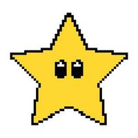 Pixel Star icon game super mario. video game 90s vector