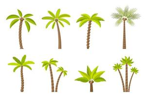 Vector set of green simple trees.