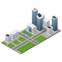 Isometric isolated modern city vector