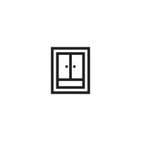 a simple Cupboard logo or icon design vector