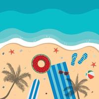 Beach illustration for banners, cards, flyers, social media, etc. Summer vector background