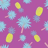 Palm tree and Pineapple Pattern vector