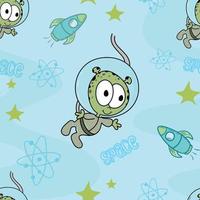 Space Alien Astronaut Pattern vector