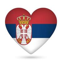 serbia bandera en corazón forma. vector ilustración.