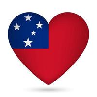 Samoa flag in heart shape. Vector illustration.