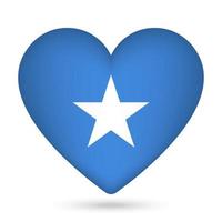 Somalia Islands flag in heart shape. Vector illustration.