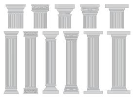 Ancient columns vector design illustration isolated on background