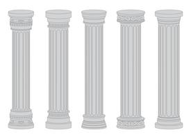 Ancient columns vector design illustration isolated on background