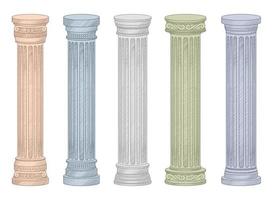 Ancient columns vector design illustration isolated on background