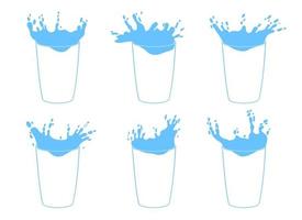 Water splash in glass vector design illustration isolated on background