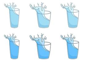 Water splash in glass vector design illustration isolated on background