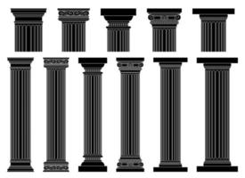 Ancient columns vector design illustration isolated on background