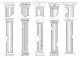 Ancient columns vector design illustration isolated on background