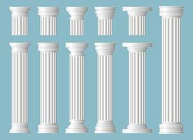 Ancient columns vector design illustration isolated on background