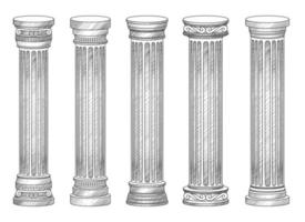 Ancient columns vector design illustration isolated on background