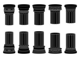 Ancient columns vector design illustration isolated on background