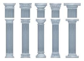 Ancient columns vector design illustration isolated on background