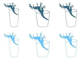 Water splash in glass vector design illustration isolated on background
