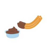 churros with chocolate illustration vector