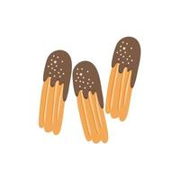 churros with chocolate vector