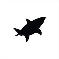 One shark silhouette vector art.