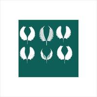 Beautiful angel wings white silhouette vector art.