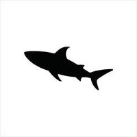 A swimming shark silhouette vector art work.