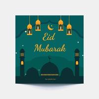 Vector Eid Mubarak Design Background For Greeting Moment On Social Post