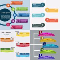 Set of four elements of infographic design. Step by step infographic design template. Vector illustration