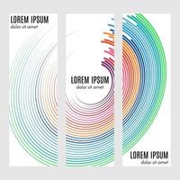 Set of abstract vertical header banners with curved lines and place for text. Colorful backgrounds for web design. Vector illustration