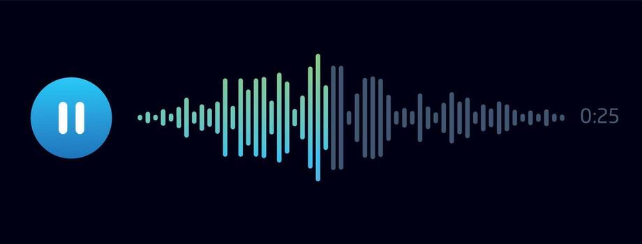 The soundtrack is playing. The piece of music is played halfway through, the pause button vector